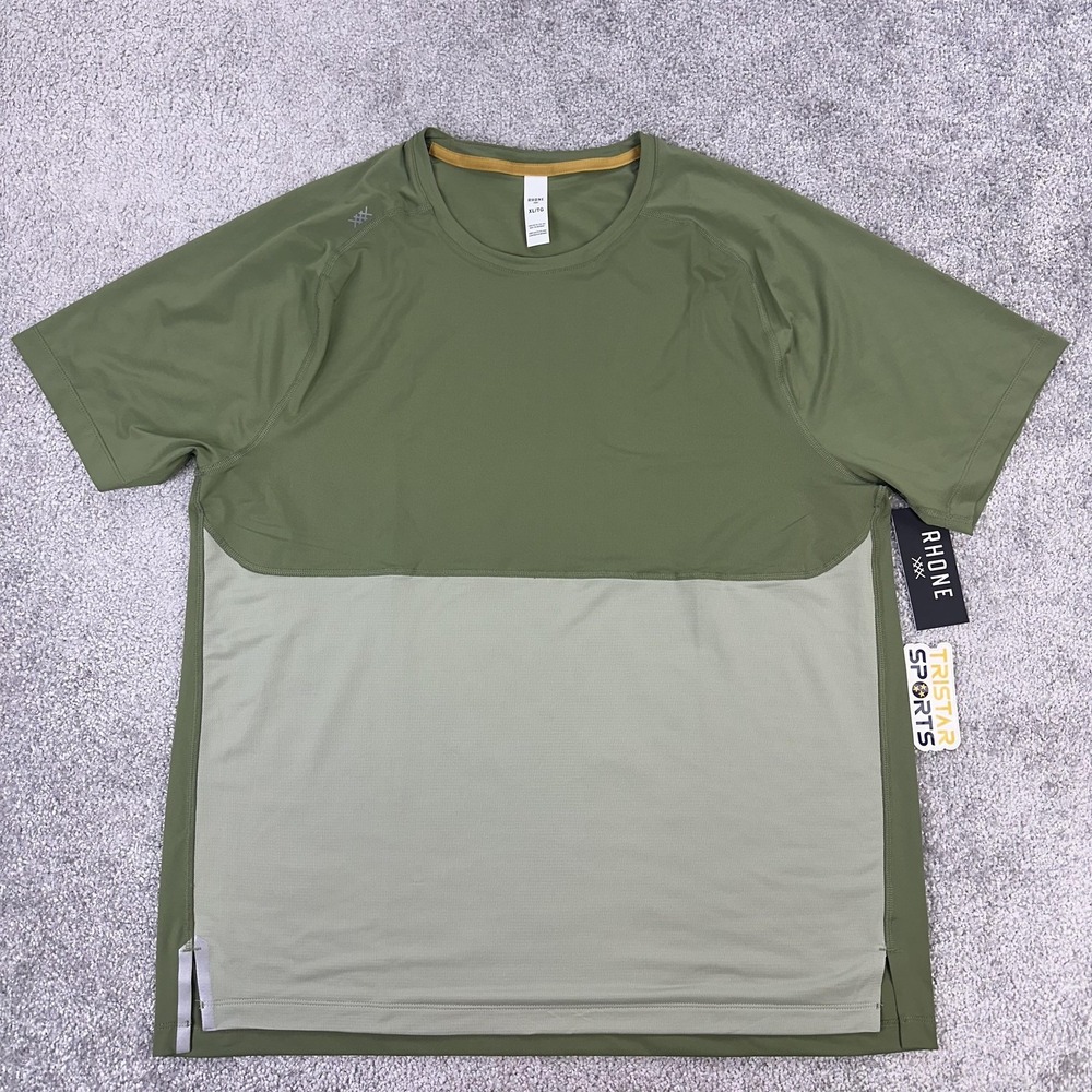 Rhone Extra Mile Shirt Mens XL Green Olivine Seagrass Athletic Performance Tee